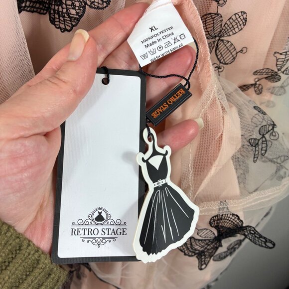 NEW Retro Stage 1950’s Lace Butterfly Swing Vintage Style Dress Sz XL Coquette - Picture 5 of 8